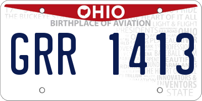 OH license plate GRR1413