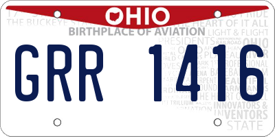 OH license plate GRR1416