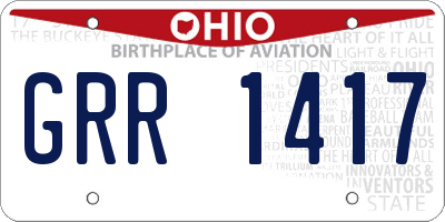 OH license plate GRR1417