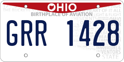 OH license plate GRR1428