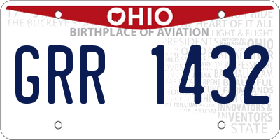 OH license plate GRR1432