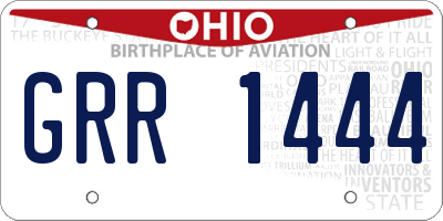 OH license plate GRR1444