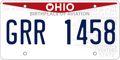 OH license plate GRR1458