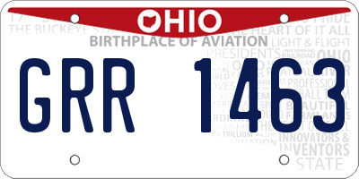 OH license plate GRR1463