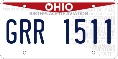 OH license plate GRR1511