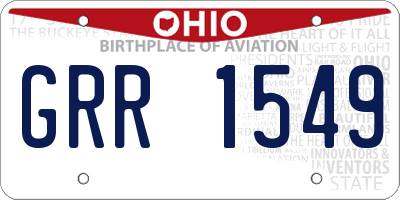 OH license plate GRR1549