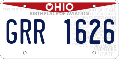 OH license plate GRR1626