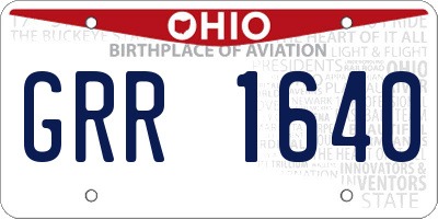 OH license plate GRR1640