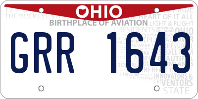OH license plate GRR1643