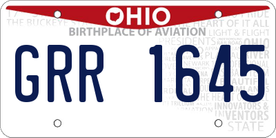 OH license plate GRR1645