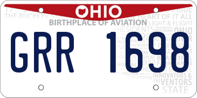 OH license plate GRR1698