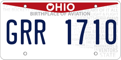 OH license plate GRR1710