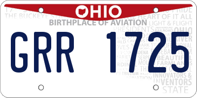 OH license plate GRR1725