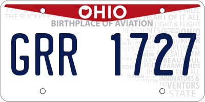 OH license plate GRR1727
