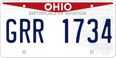 OH license plate GRR1734