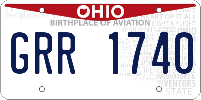OH license plate GRR1740