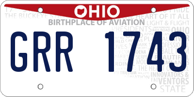 OH license plate GRR1743