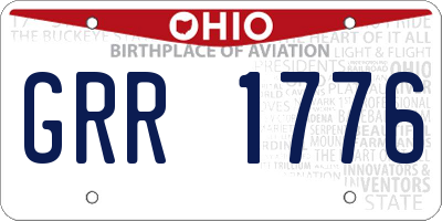 OH license plate GRR1776