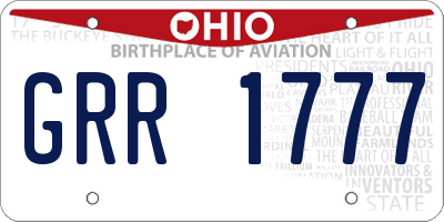 OH license plate GRR1777