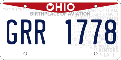 OH license plate GRR1778