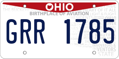 OH license plate GRR1785