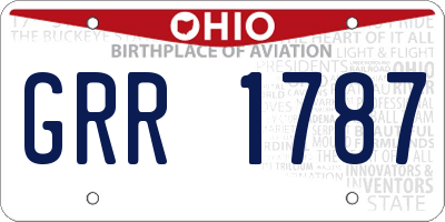 OH license plate GRR1787