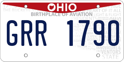 OH license plate GRR1790