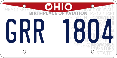 OH license plate GRR1804