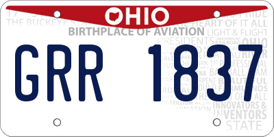 OH license plate GRR1837