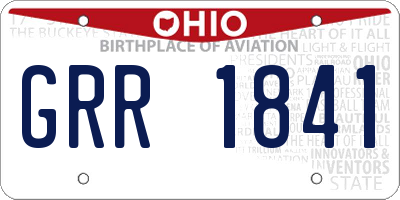 OH license plate GRR1841