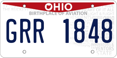 OH license plate GRR1848