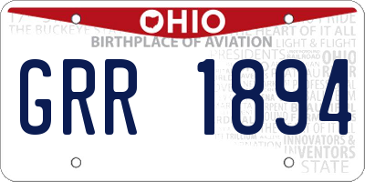 OH license plate GRR1894