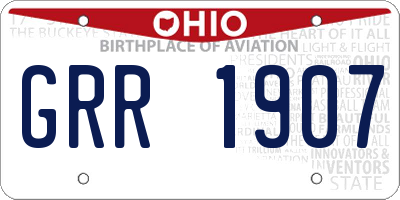 OH license plate GRR1907