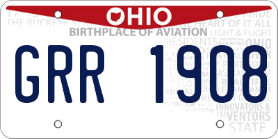 OH license plate GRR1908