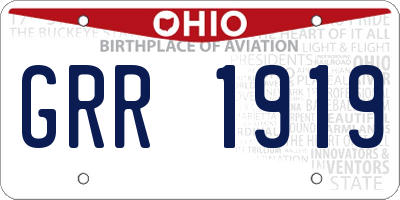 OH license plate GRR1919