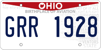 OH license plate GRR1928