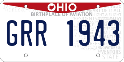 OH license plate GRR1943