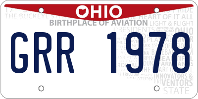 OH license plate GRR1978