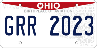 OH license plate GRR2023