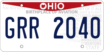 OH license plate GRR2040