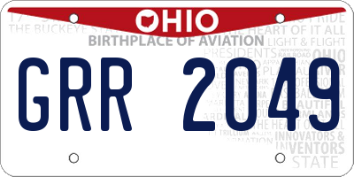 OH license plate GRR2049