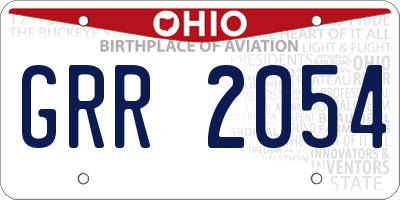 OH license plate GRR2054