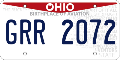 OH license plate GRR2072