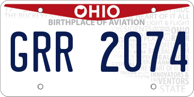OH license plate GRR2074