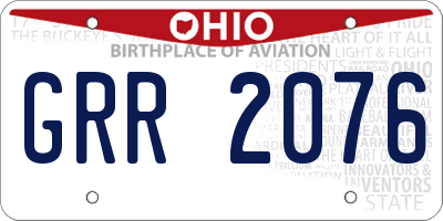 OH license plate GRR2076