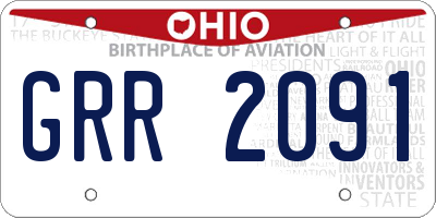 OH license plate GRR2091