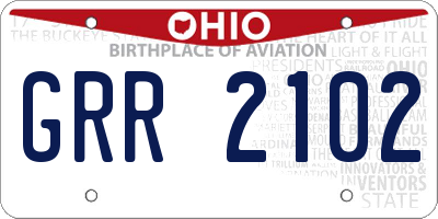 OH license plate GRR2102