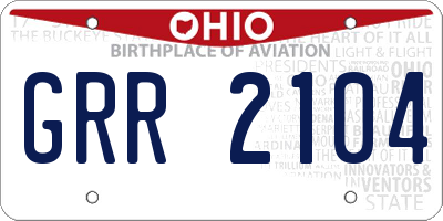 OH license plate GRR2104