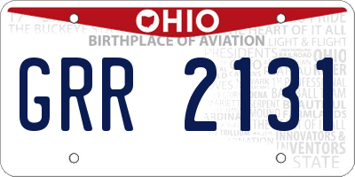 OH license plate GRR2131