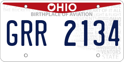 OH license plate GRR2134